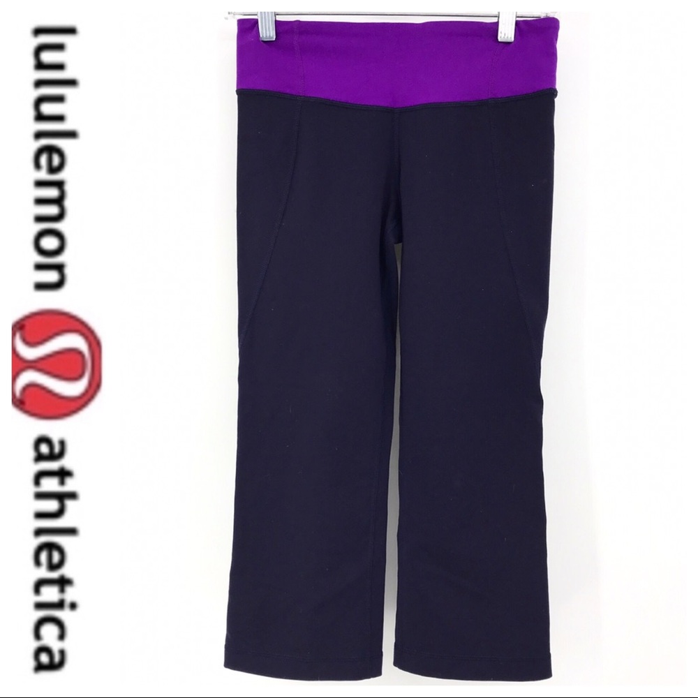 💕SALE💕 Lululemon Crop & Gather Black Purple Band - Picture 6 of 8